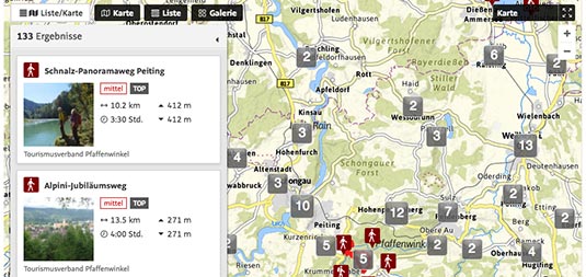 Beispielgrafik für das Tourenportal Pfaffenwinkel